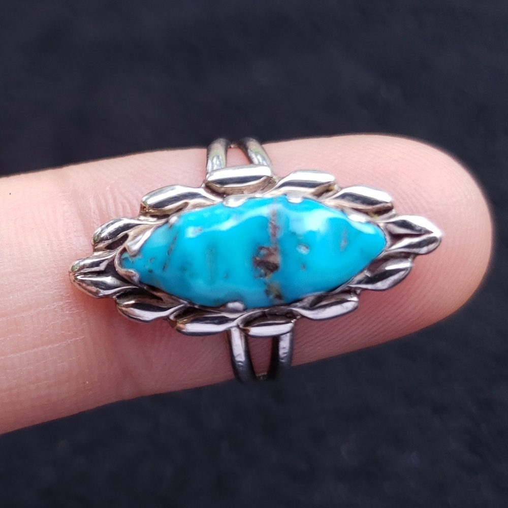 Sold. PRICE DROP RARE A Quam Silver Turquoise ring